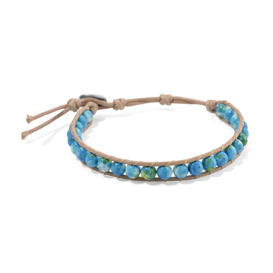 Flexibles mehrfarbiges Hämatoid-Quarz Armband, Legierung - 35 ct.