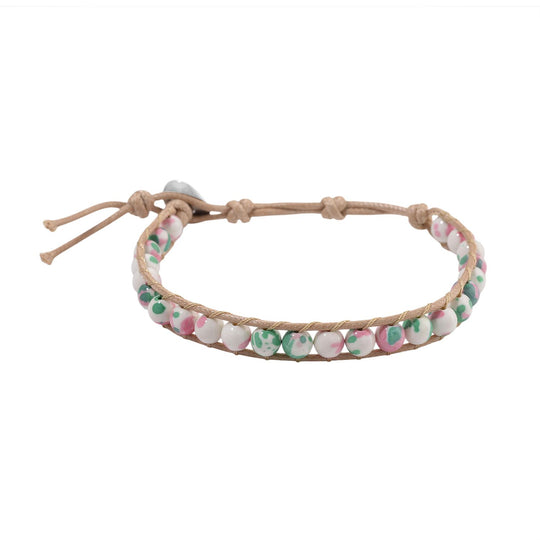 Flexibles mehrfarbiges Hämatoid-Quarz Armband, Legierung - 35 ct.