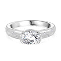 Moissanit Ring 925 Silber rhodiniert (Größe 16.00) ca. 1,48 ct