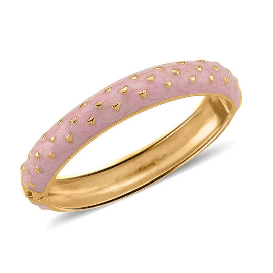 Emaille-Armreif im Punkt-Design, Rosa, ca. 18,5 cm