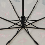 Farbwechsel-Regenschirm mit Flamingo-Motiv, Durchmesser 103 cm, Länge 32 cm, Beige