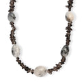 Schwarzer Rutil Quarz, Rauchquarz Halskette ca. 60 cm 316L Edelstahl ca. 445.00 ct