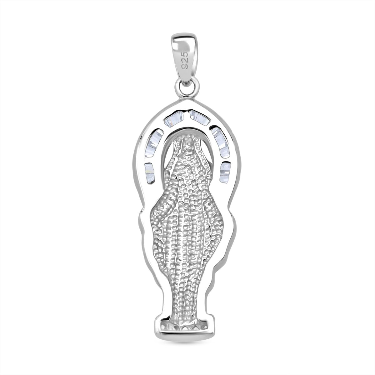 LUSTRO STELLA - Weißer Zirkonia Anhänger 925 Silber rhodiniert