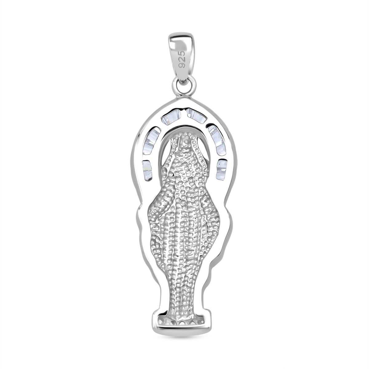 LUSTRO STELLA - Weißer Zirkonia Anhänger 925 Silber rhodiniert