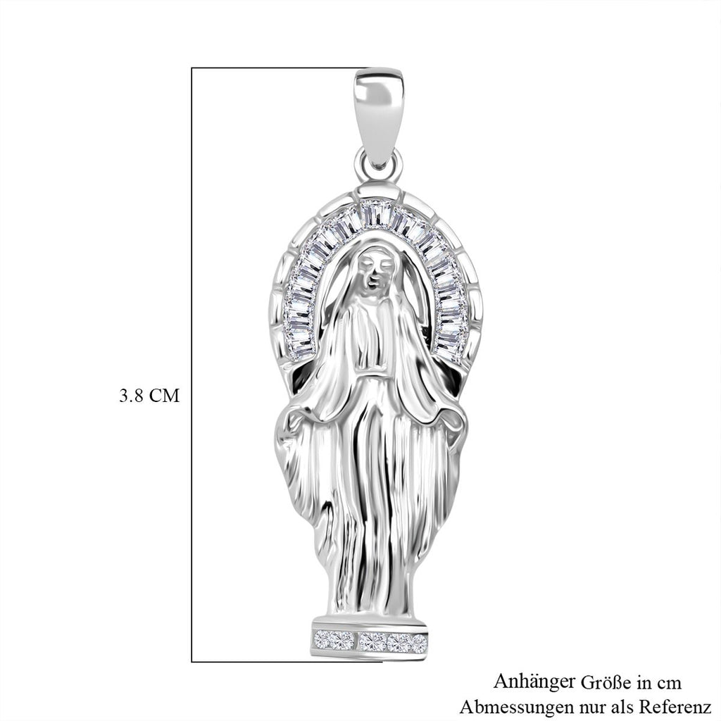 LUSTRO STELLA - Weißer Zirkonia Anhänger 925 Silber rhodiniert