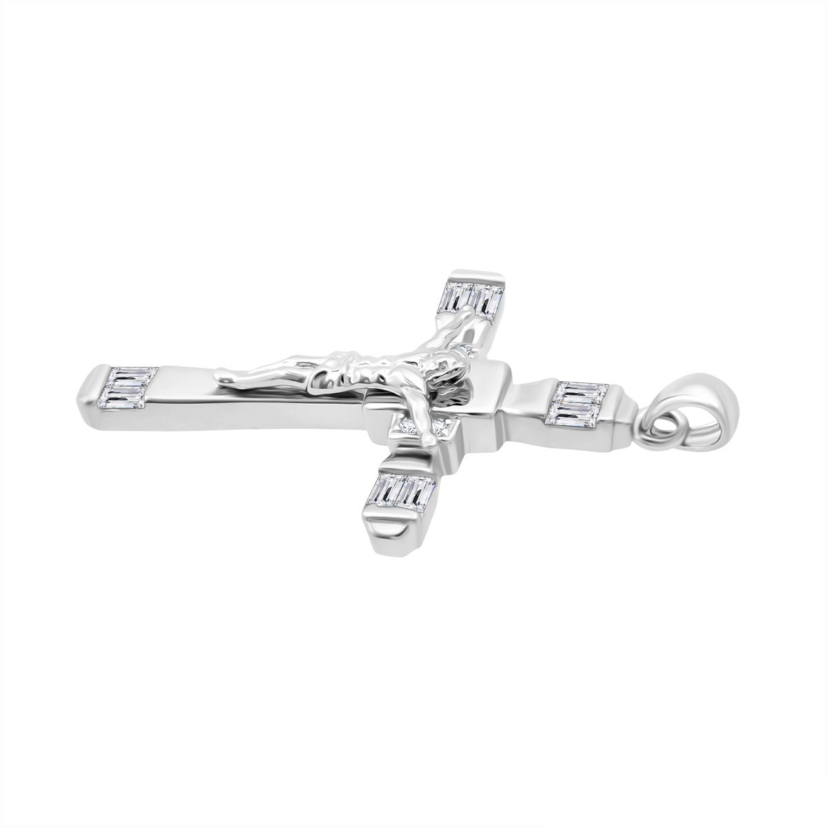 LUSTRO STELLA - Weißer Zirkonia Anhänger 925 Silber rhodiniert