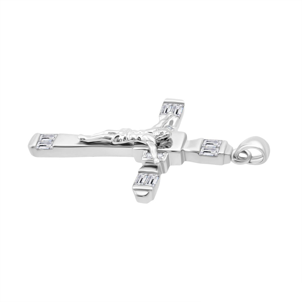 LUSTRO STELLA - Weißer Zirkonia Anhänger 925 Silber rhodiniert