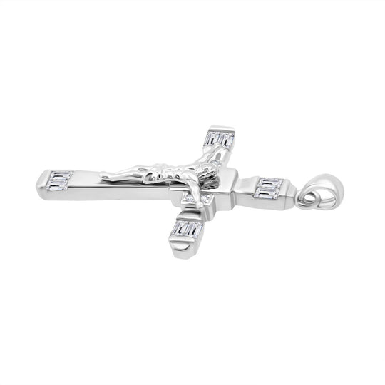 LUSTRO STELLA - Weißer Zirkonia Anhänger 925 Silber rhodiniert