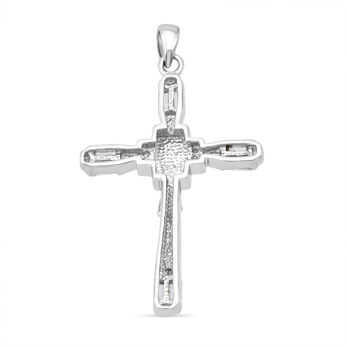 LUSTRO STELLA - Weißer Zirkonia Anhänger 925 Silber rhodiniert