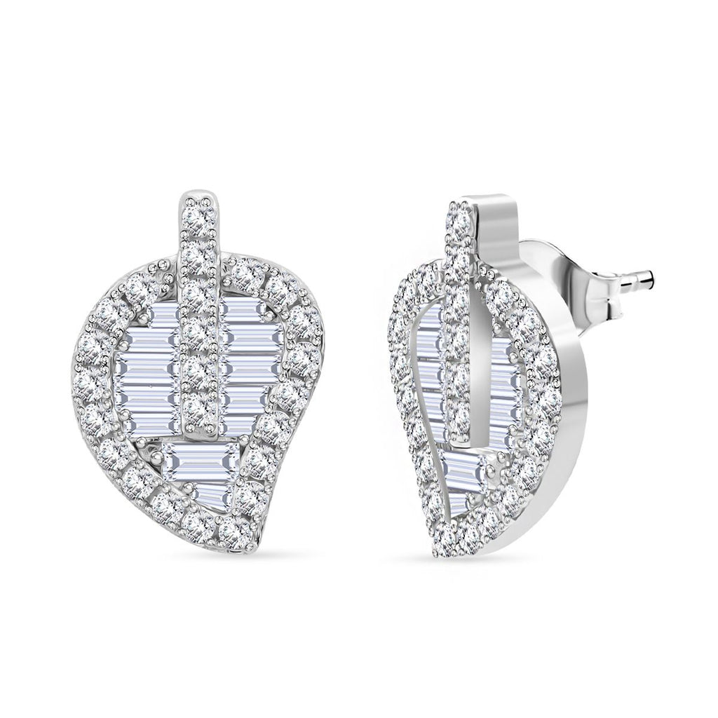LUSTRO STELLA -  Weißer Zirkonia Ohrringe 925 Silber rhodiniert