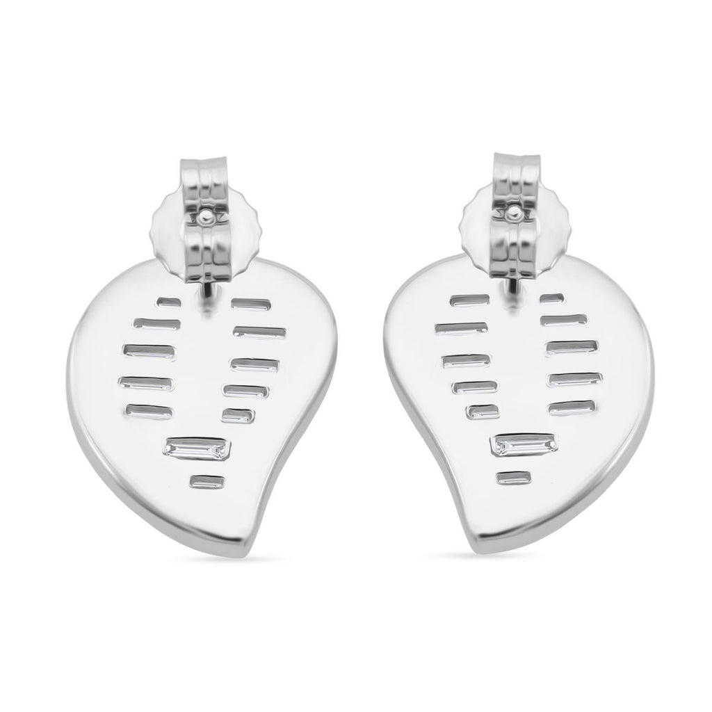 LUSTRO STELLA -  Weißer Zirkonia Ohrringe 925 Silber rhodiniert