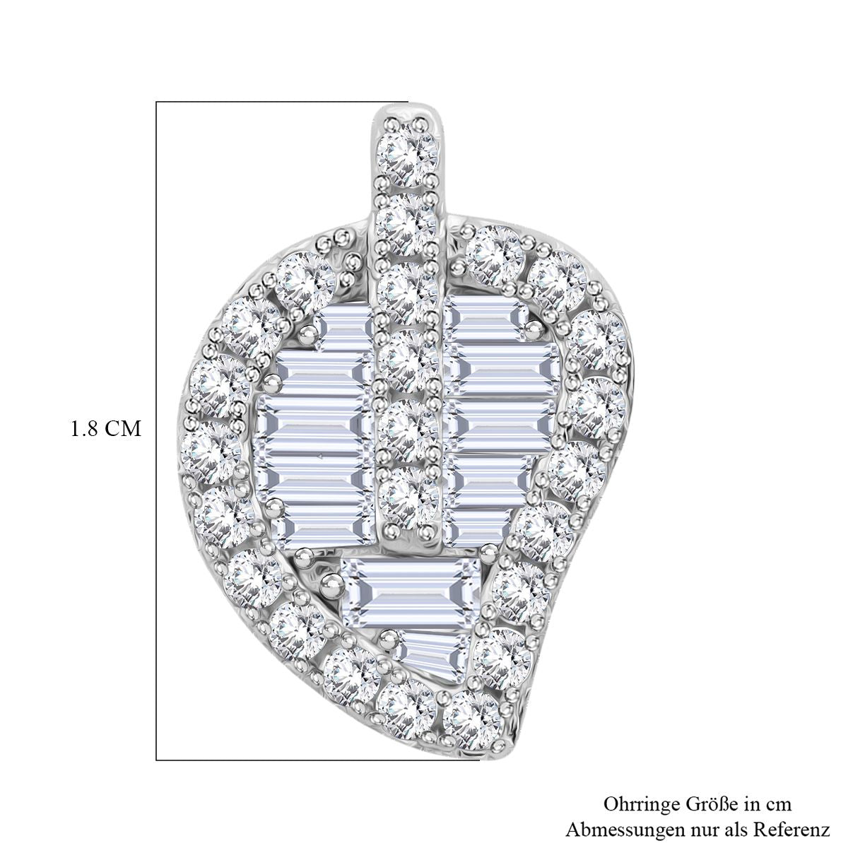 LUSTRO STELLA -  Weißer Zirkonia Ohrringe 925 Silber rhodiniert