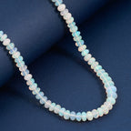 ILIANA - AAA Natürlicher, äthiopischer Welo Opal Halskette ca. 45 cm 750 Weißgold ca. 62.00 ct