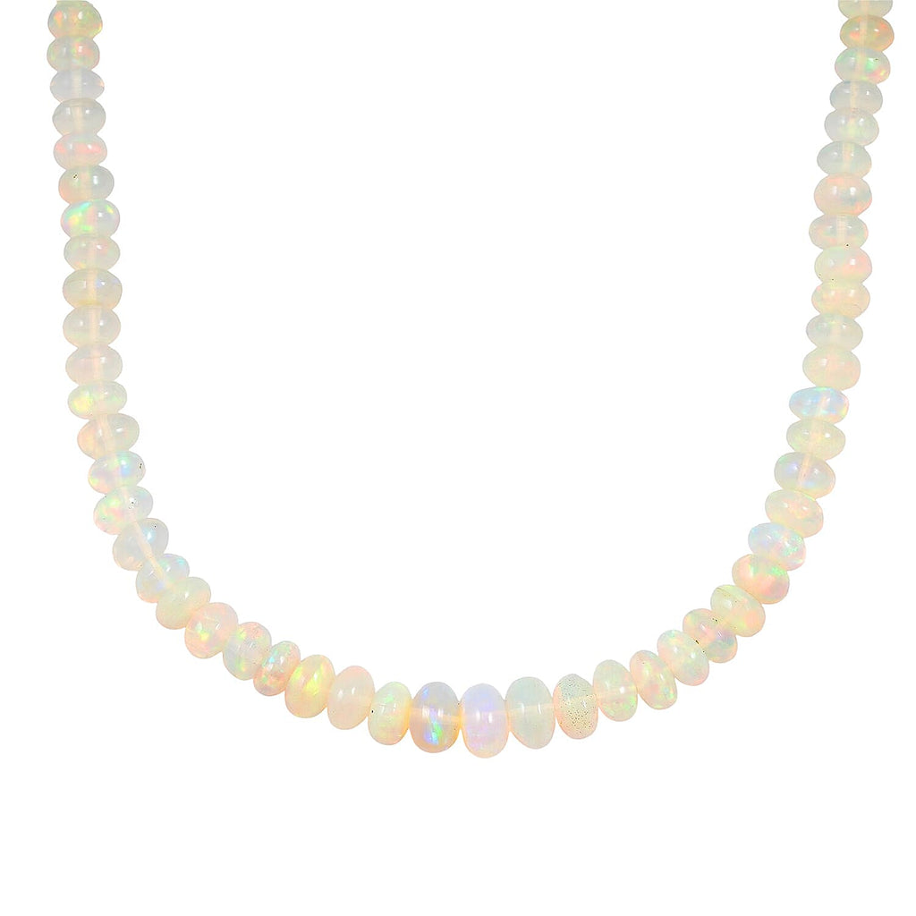 ILIANA - AAA Natürlicher, äthiopischer Welo Opal Halskette ca. 45 cm 750 Weißgold ca. 62.00 ct