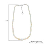 ILIANA - AAA Natürlicher, äthiopischer Welo Opal Halskette ca. 45 cm 750 Weißgold ca. 62.00 ct