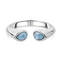 Larimar Armreif ca. 19 cm 925 Silber rhodiniert ca. 17,99 ct.