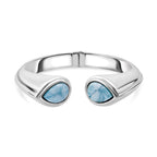Larimar Armreif ca. 19 cm 925 Silber rhodiniert ca. 17,99 ct.