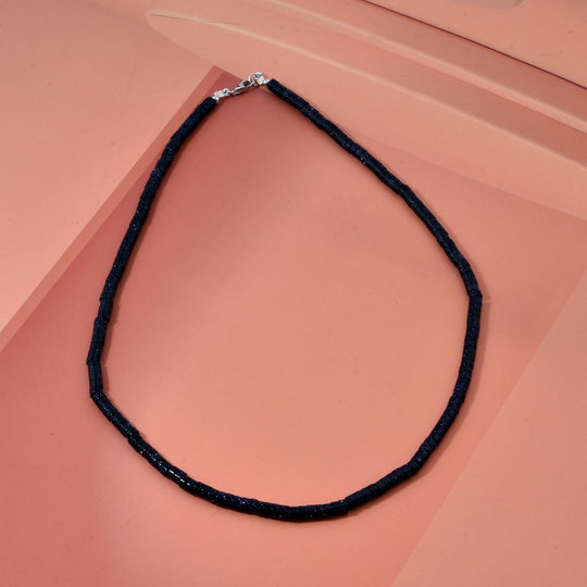Blauer Howlit Halskette ca. 45 cm 925 Silber ca. 61.00 ct