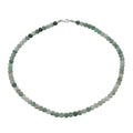Grüner Quarz Halskette ca. 45 cm 925 Silber ca. 63.00 ct
