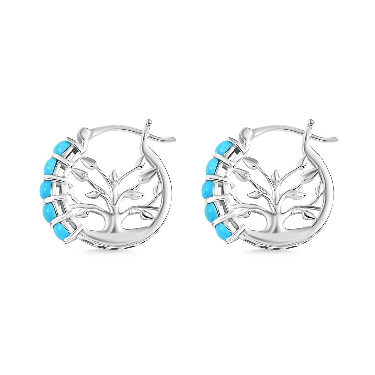 D'Joy AA Sleeping Beauty Türkis Ohrringe 925 Silber rhodiniert ca. 1.32 ct
