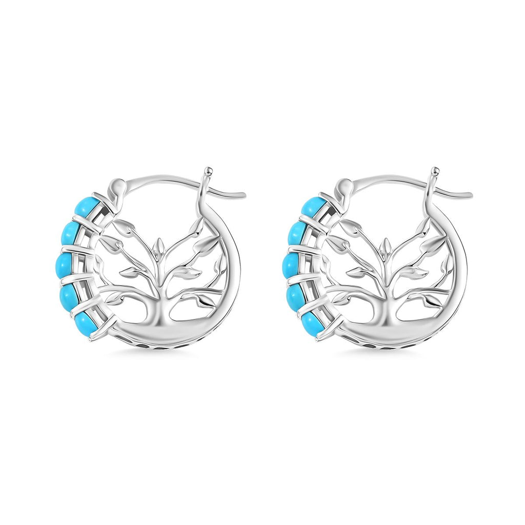 D'Joy AA Sleeping Beauty Türkis Ohrringe 925 Silber rhodiniert ca. 1.32 ct