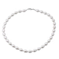 Weiße  Muschelkernperle Halskette ca. 45 cm, 925 Silber