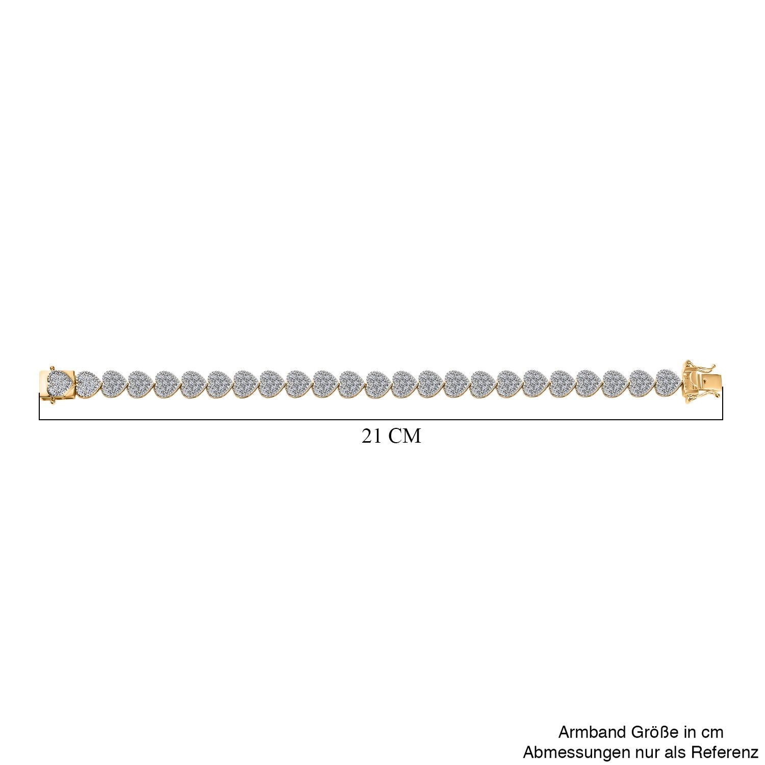 LUXURIANT DIAMOND - Lab Grown Diamant SI-GH Armband ca. 19 cm 925 Silber 750 Gelbgold Vermeil ca. 4,00 ct.