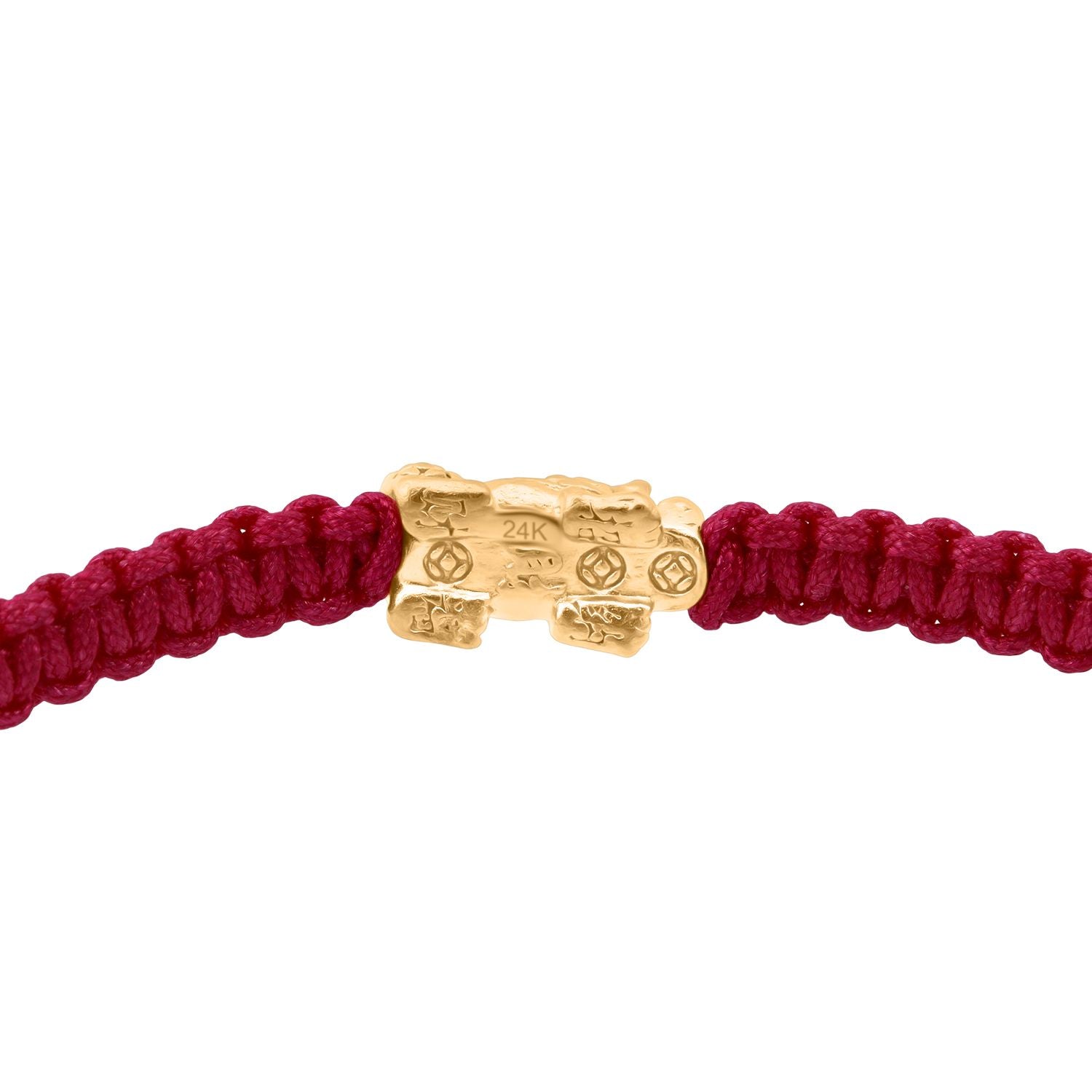 999 Gold Pixiu Armband, Flexibles, Pink