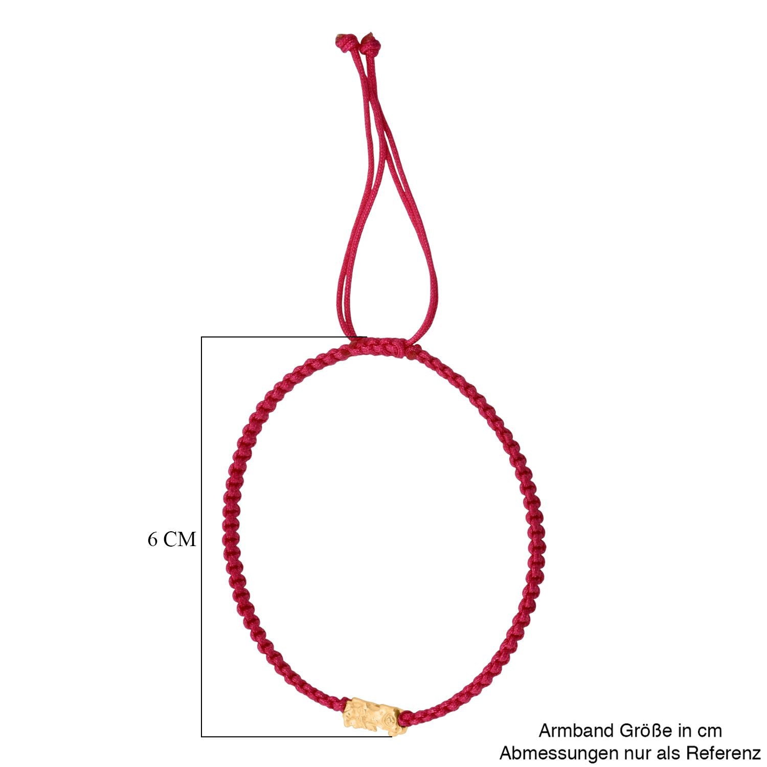 999 Gold Pixiu Armband, Flexibles, Pink