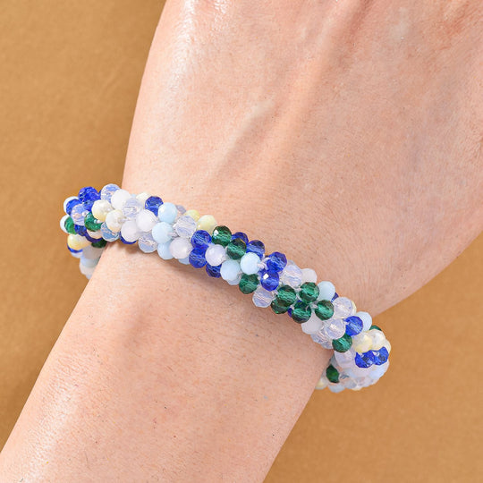 Mehrfarbiges Kristall Armband, flexibel (ca. 16.5 - 19 cm)