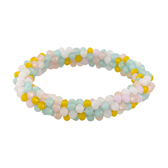 Mehrfarbiges Kristall Armband, flexibel (ca. 16.5 - 19 cm)