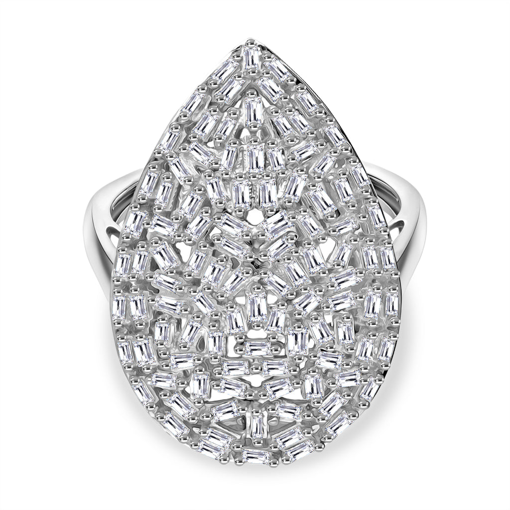 Lab Grown Diamant SI-GH Ring 925 Silber Rhodiniert V cm ca. 1,24 ct