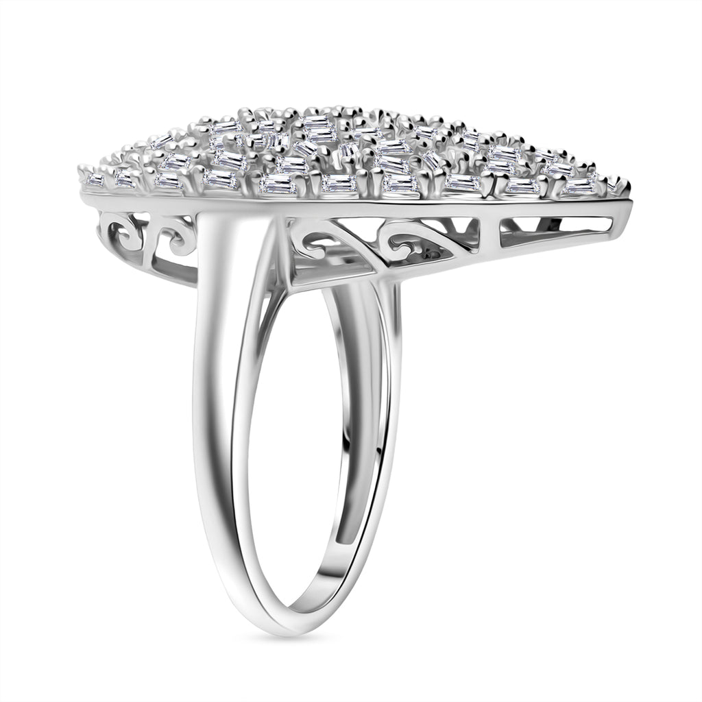 Lab Grown Diamant SI-GH Ring 925 Silber Rhodiniert V cm ca. 1,24 ct