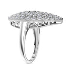 Lab Grown Diamant SI-GH Ring 925 Silber Rhodiniert V cm ca. 1,24 ct