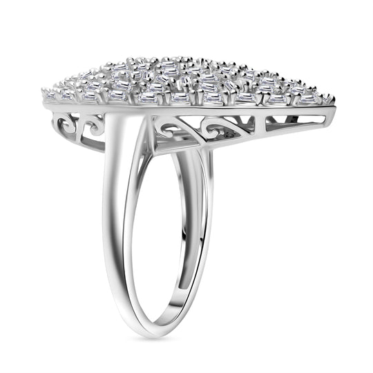 Lab Grown Diamant SI-GH Ring 925 Silber Rhodiniert V cm ca. 1,24 ct