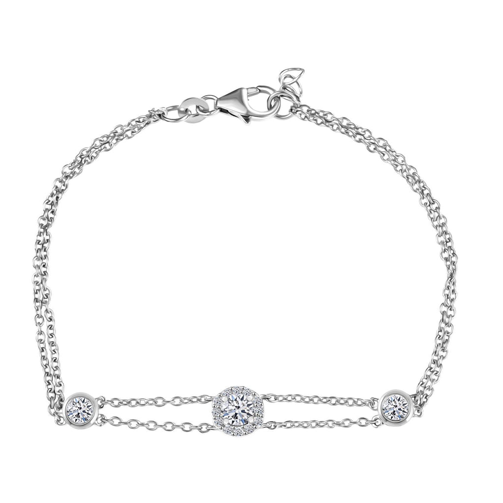 LUXURIANT DIAMOND - Lab Grown Diamant SI-GH SGL zertifiziert Armband ca. 19 cm 925 Silber rhodiniert ca. 1,00 ct.