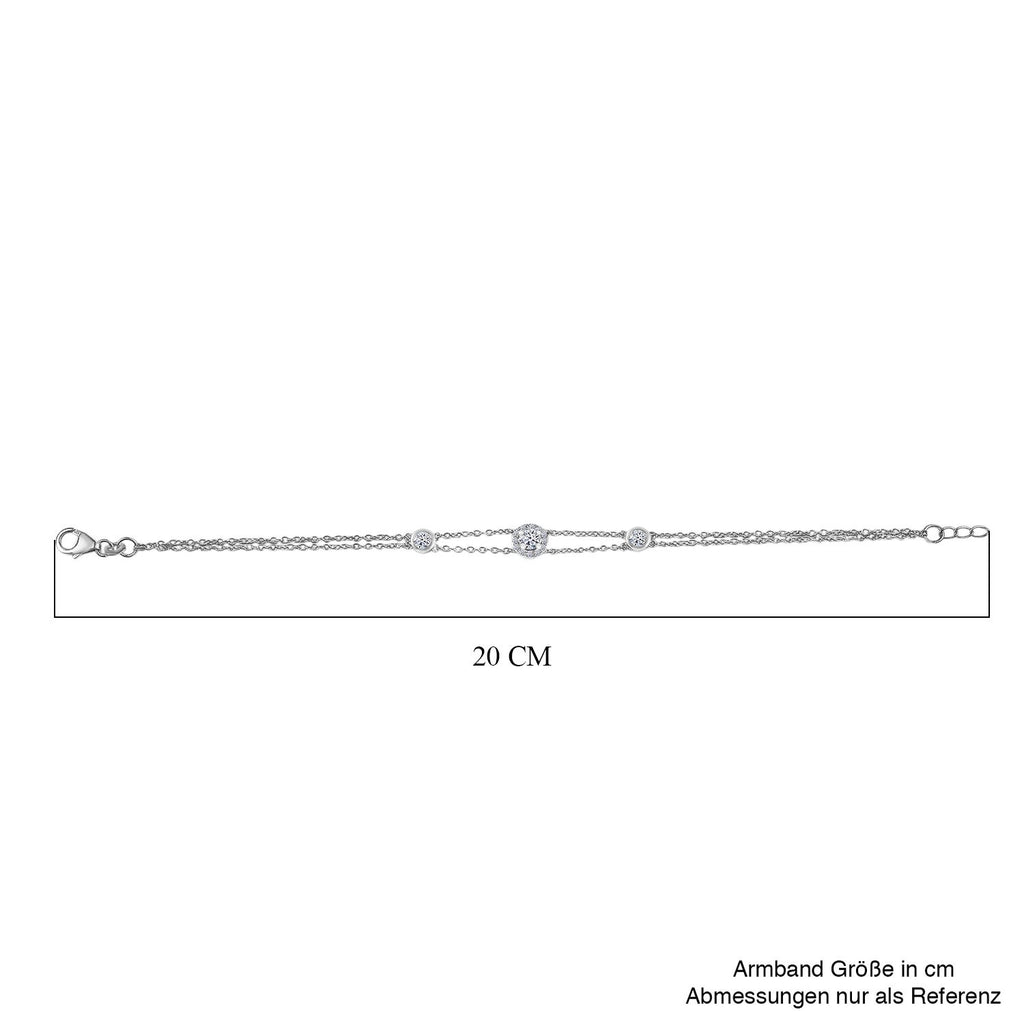 LUXURIANT DIAMOND - Lab Grown Diamant SI-GH SGL zertifiziert Armband ca. 19 cm 925 Silber rhodiniert ca. 1,00 ct.