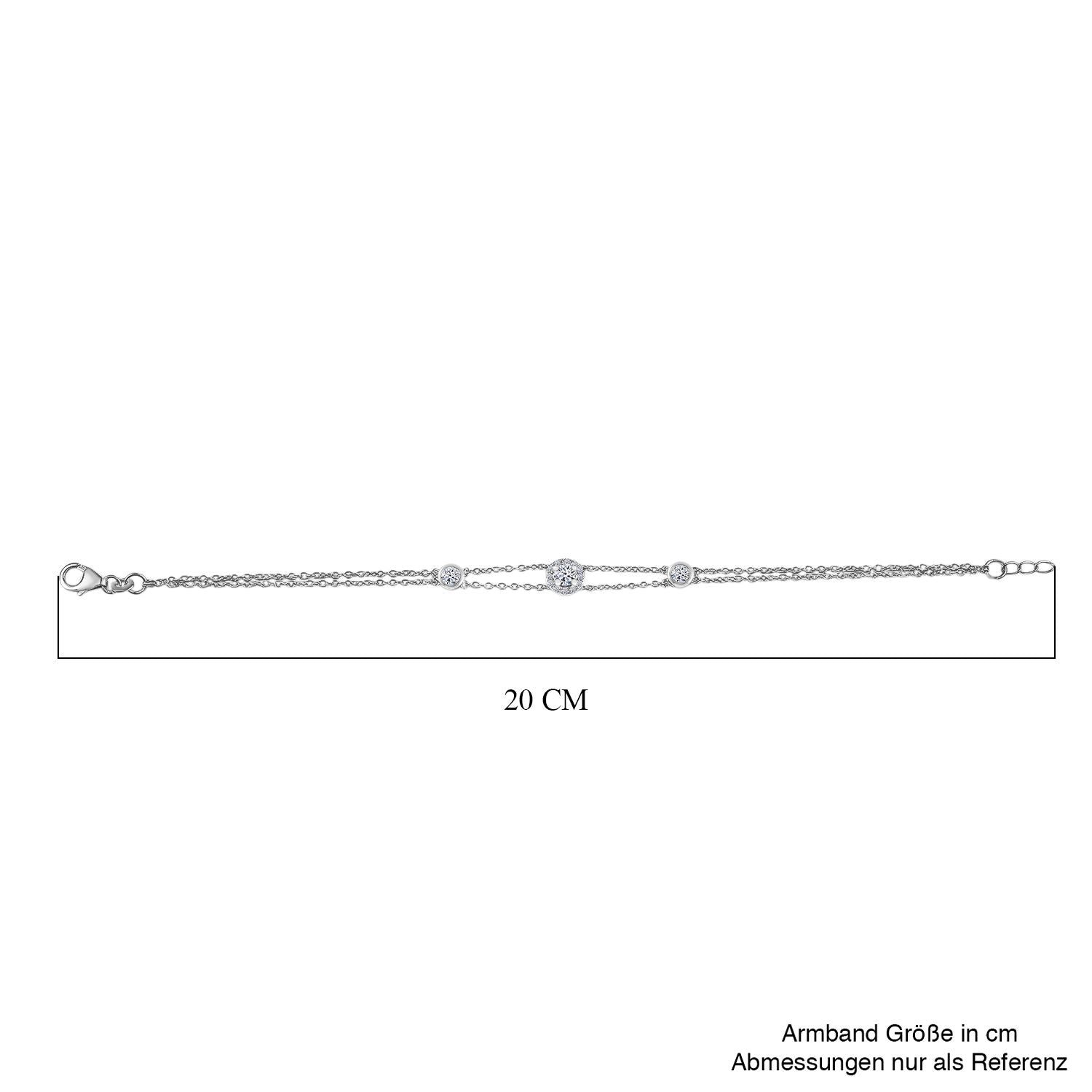 LUXURIANT DIAMOND - Lab Grown Diamant SI-GH SGL zertifiziert Armband ca. 19 cm 925 Silber rhodiniert ca. 1,00 ct.