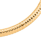 Designer-inspiriert- Chavron-schliff, IP-Gelbbeschichtung 316L Edelstahl Armreif ca. 20 cm ca. 15,20g