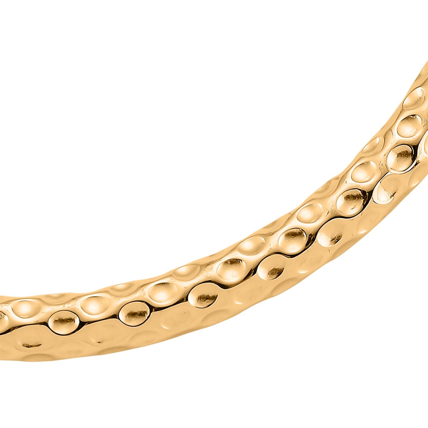 Designer-inspiriert- Ovaler-schliff, IP-Gelbbeschichtung 316L Edelstahl Armreif ca. 20 cm ca. 14,40g