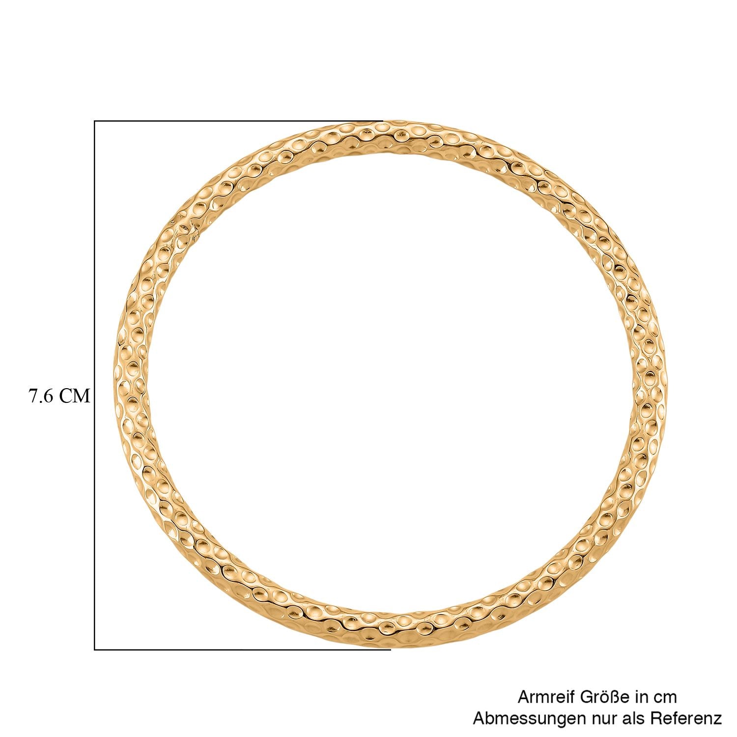 Designer-inspiriert- Ovaler-schliff, IP-Gelbbeschichtung 316L Edelstahl Armreif ca. 20 cm ca. 14,40g