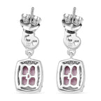 D'Joy Maulbeer Mondstein, Orissa Rose Granat Ohrringe 925 Silber Rhodiniert und 750 Gelbgold Vermeil ca. 3.86 ct