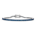 LUXURIANT SGL zertifiziertes SI-GH Labor blaues Diamant 19cm Armband - 1 ct.