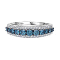 LUXURIANT DIAMOND - Lab Grown Blauer Diamant SI-GH SGL zertifiziert Ring 925 Silber rhodiniert (Größe 18.00) ca. 1.00 ct