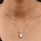D'Joy Larimar, Himmelblauer Topas Anhänger 925 Silber rhodiniert ca. 2.78 ct