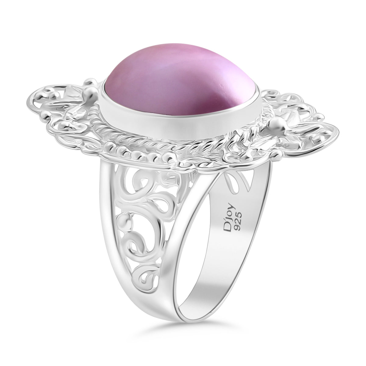 Royal Bali - Rosa Mabe Perle Ring 925 Silber