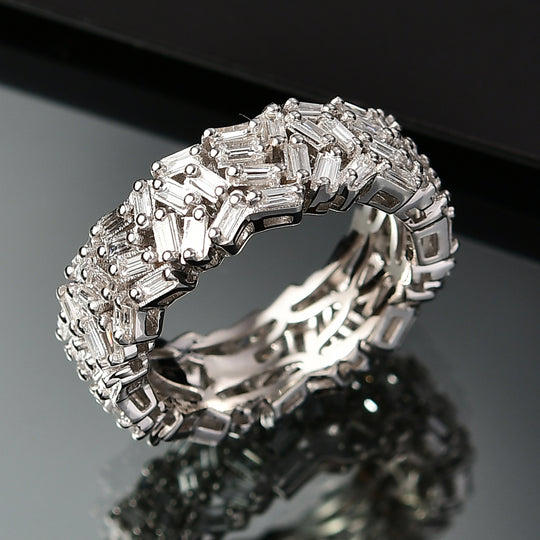 LUXURIANT DIAMOND - Lab Grown Diamant SI-GH Ring 925 Silber Rhodiniert (Größe 19.00) ca. 2,02 ct