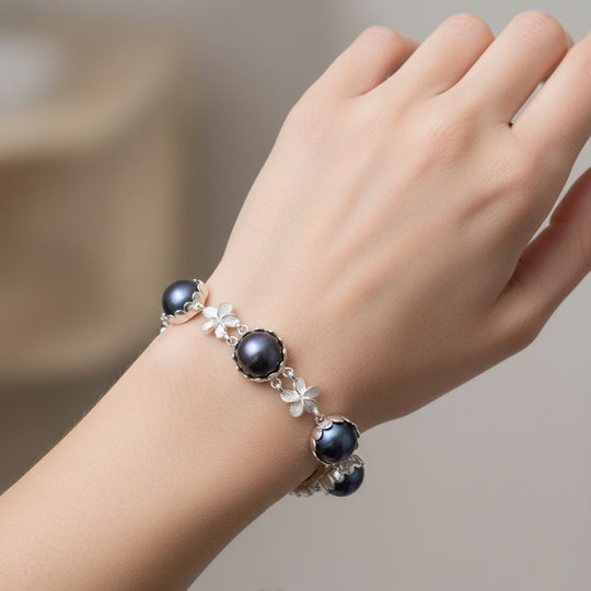 D'Joy Royal Bali- Mabe Perle (8-10 mm) 19cm Armband in 925 Silber