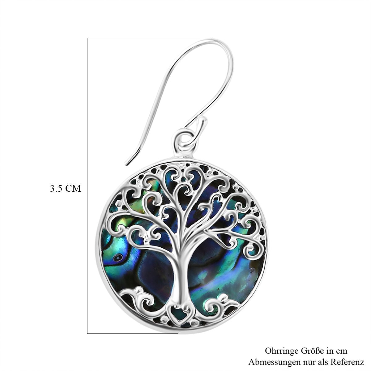 Abalone Muschel Ohrringe 925 Silber