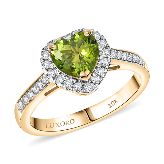 LUXORO AAA Grüner Turmalin, Weißer Diamant Ring 417 Gold (Größe 17.00)   (10-16 Werktage Lieferzeit) ca. 1,80 ct